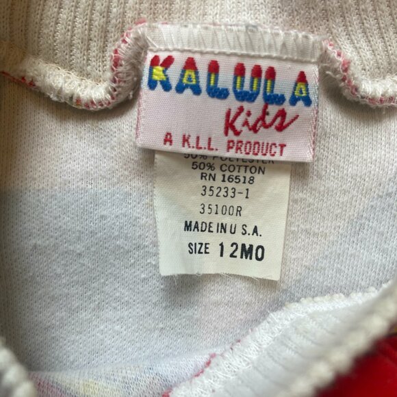 Vintage 80s Baby Dress Bear Art USA made Size 12 months - Picture 2 of 3